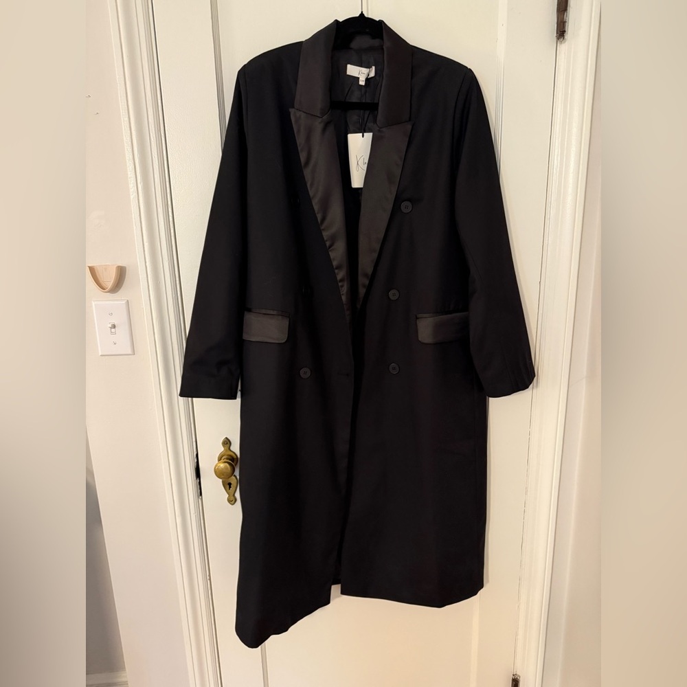 Klesis Oversized Black Double-Breasted Coat